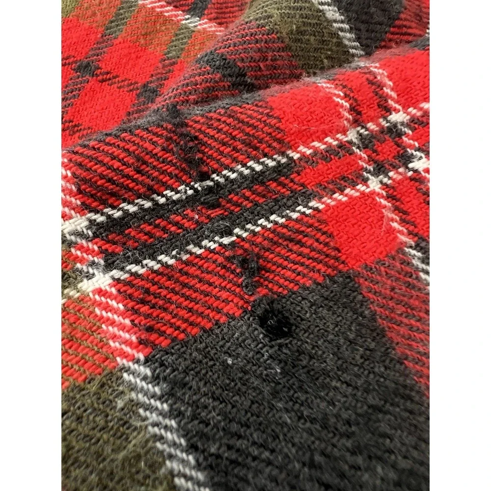 Vintage Dee Cee Flannel Shirt Mens Large Red Green USA 70s USA Grunge Retro